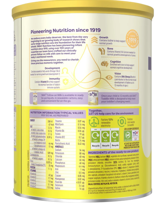 SMAยฎ Follow-on Baby Milk Powder - 800g STAGE -3