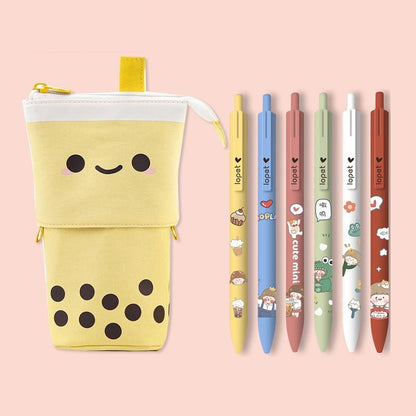 Milk Tea Pencil Girl Primary School Student Pencil Case - HYPERMALL