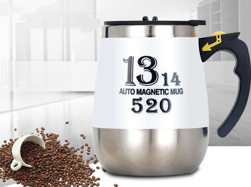 Stainless Steel Automatic Stirring Mug Magnetic Rechargeable Coffee Mug - HYPERMALL