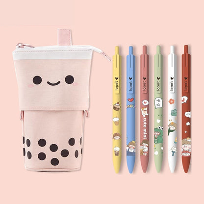 Milk Tea Pencil Girl Primary School Student Pencil Case - HYPERMALL