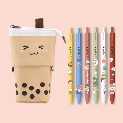 Milk Tea Pencil Girl Primary School Student Pencil Case - HYPERMALL