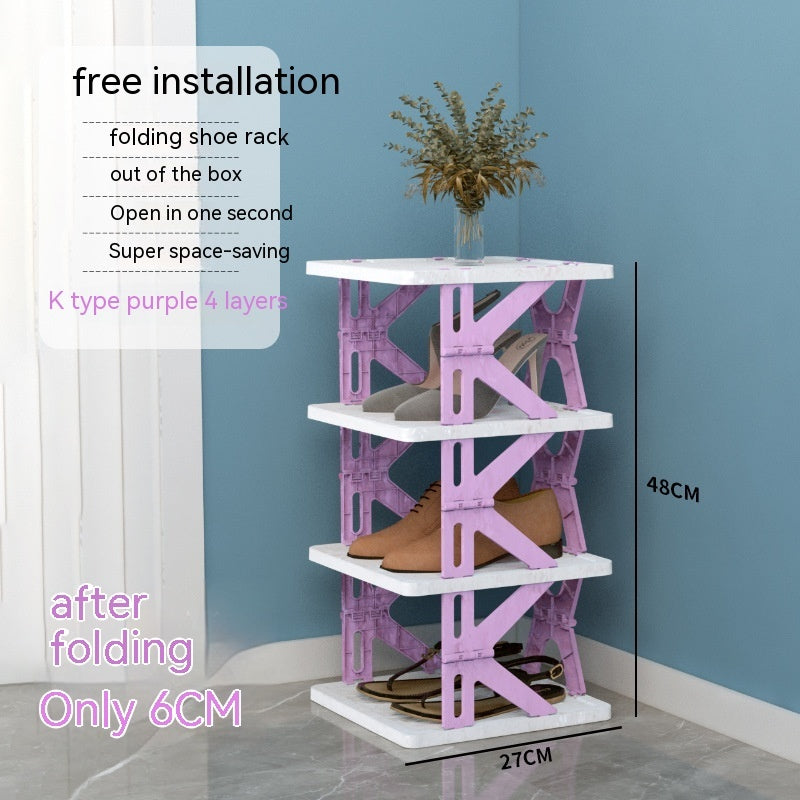 Plastic Installation-free Shoe Rack Storage Shoe Rack Folding Shoe Cabinet - HYPERMALL