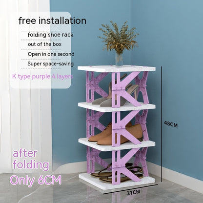 Plastic Installation-free Shoe Rack Storage Shoe Rack Folding Shoe Cabinet - HYPERMALL