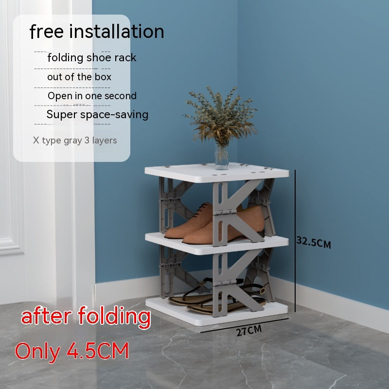 Plastic Installation-free Shoe Rack Storage Shoe Rack Folding Shoe Cabinet - HYPERMALL