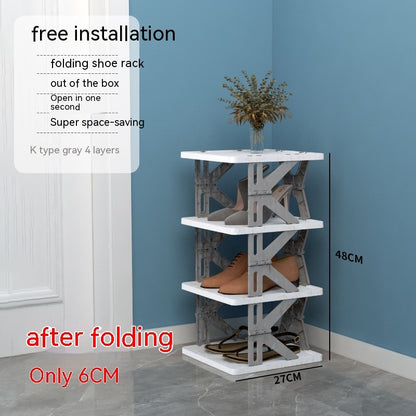 Plastic Installation-free Shoe Rack Storage Shoe Rack Folding Shoe Cabinet - HYPERMALL