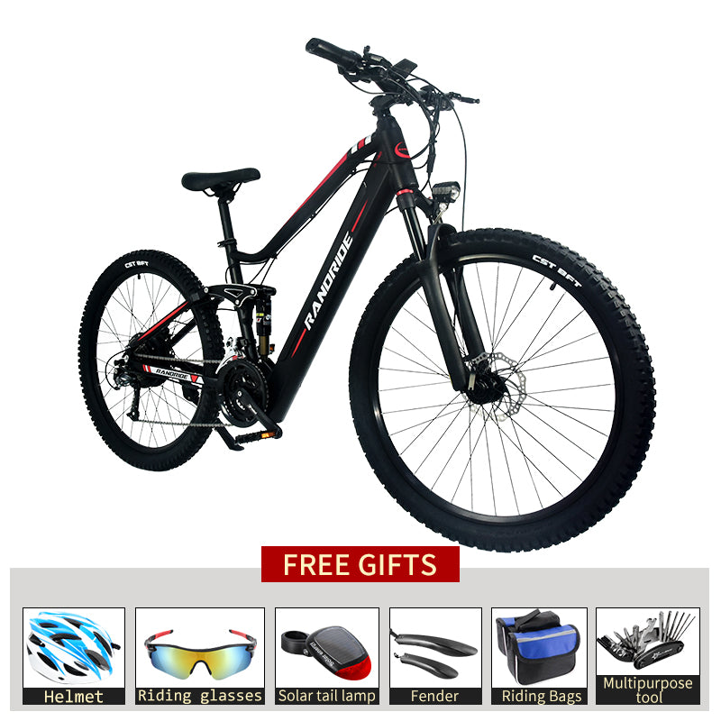 Electric Bike Off-Road Bicycle featuring a black aluminum alloy frame for ultimate off-road adventures.