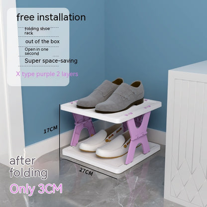 Plastic Installation-free Shoe Rack Storage Shoe Rack Folding Shoe Cabinet - HYPERMALL