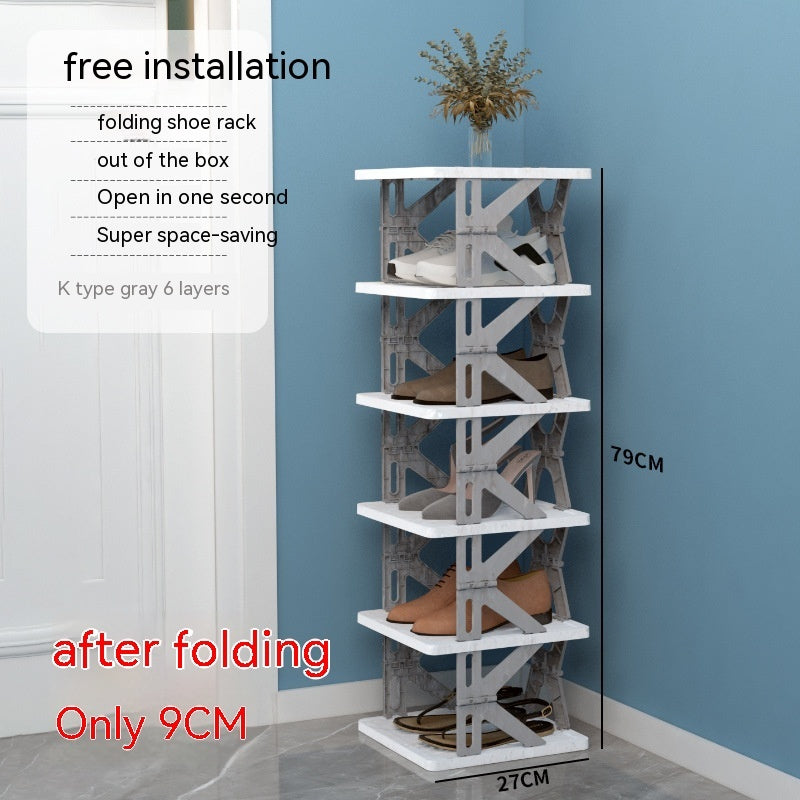 Plastic Installation-free Shoe Rack Storage Shoe Rack Folding Shoe Cabinet - HYPERMALL