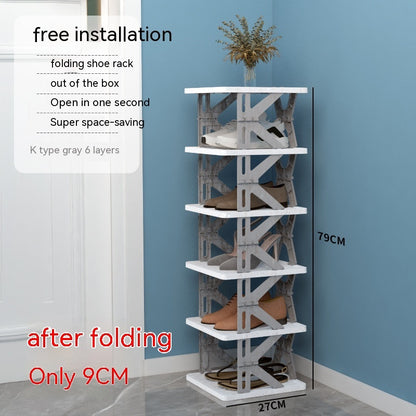 Plastic Installation-free Shoe Rack Storage Shoe Rack Folding Shoe Cabinet - HYPERMALL