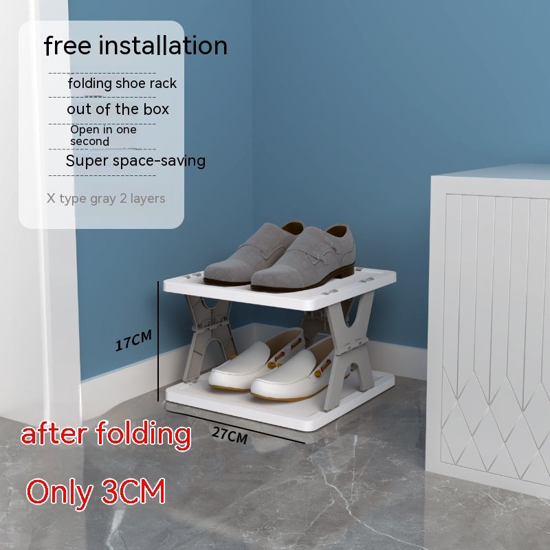 Plastic Installation-free Shoe Rack Storage Shoe Rack Folding Shoe Cabinet - HYPERMALL