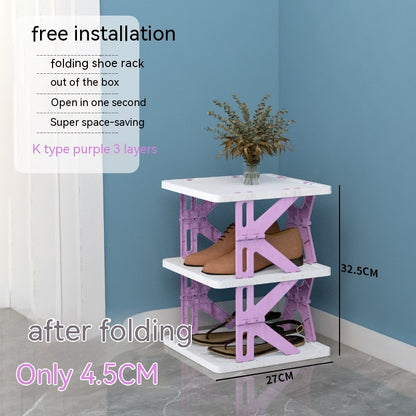 Plastic Installation-free Shoe Rack Storage Shoe Rack Folding Shoe Cabinet - HYPERMALL