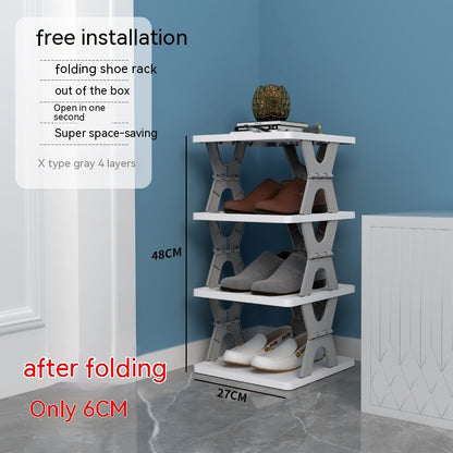 Plastic Installation-free Shoe Rack Storage Shoe Rack Folding Shoe Cabinet - HYPERMALL