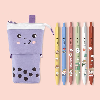 Milk Tea Pencil Girl Primary School Student Pencil Case - HYPERMALL