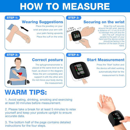 How to measure blood pressure using an automatic blood pressure monitoring device with steps and tips.