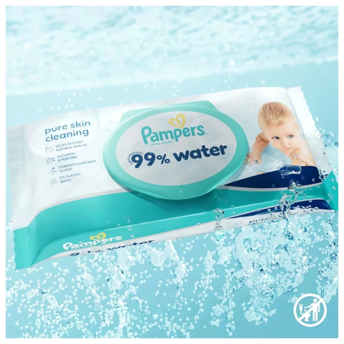 Pampers Baby Water Wipes 60 pcs - HYPERMALL