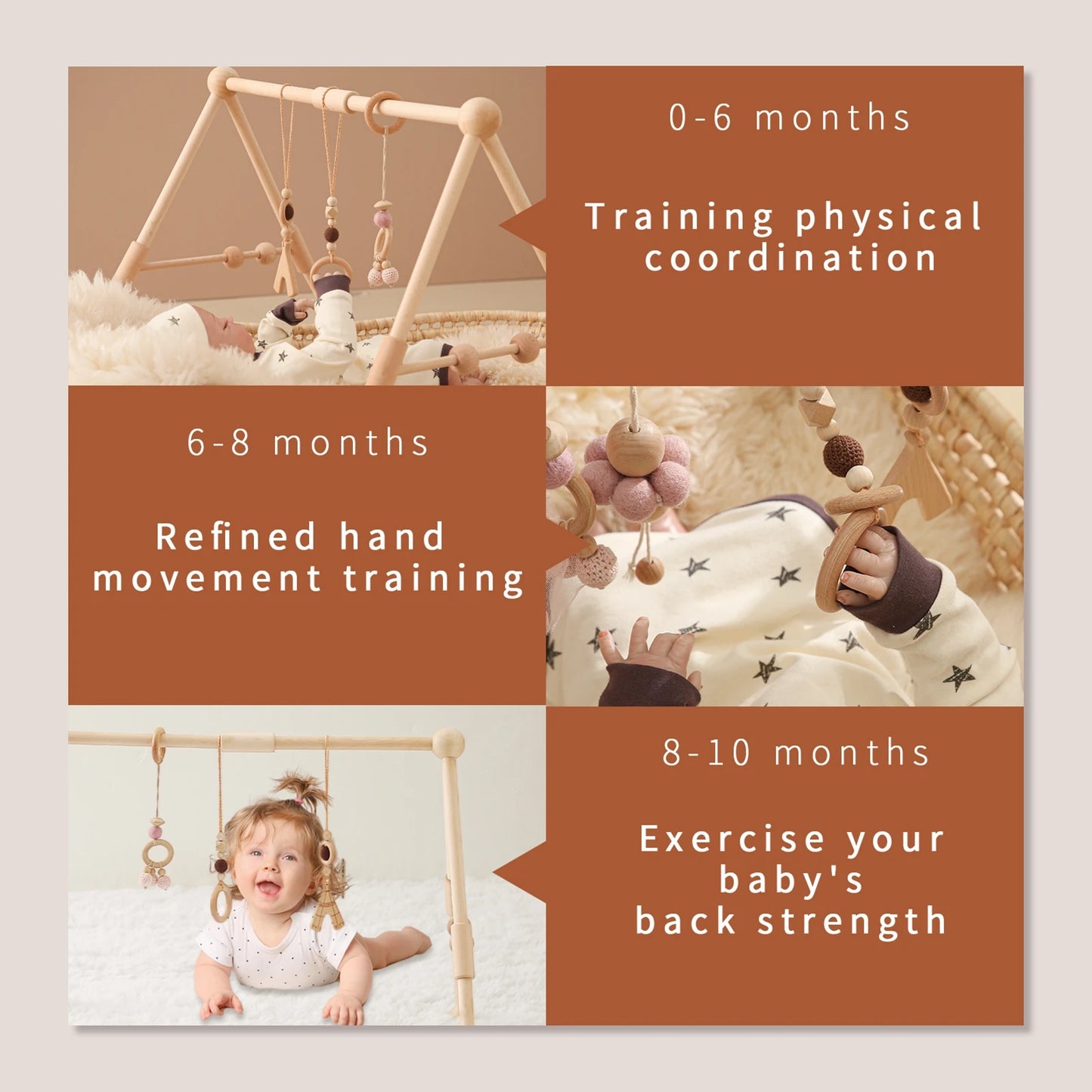 Wooden Baby Play Gym - HYPERMALL