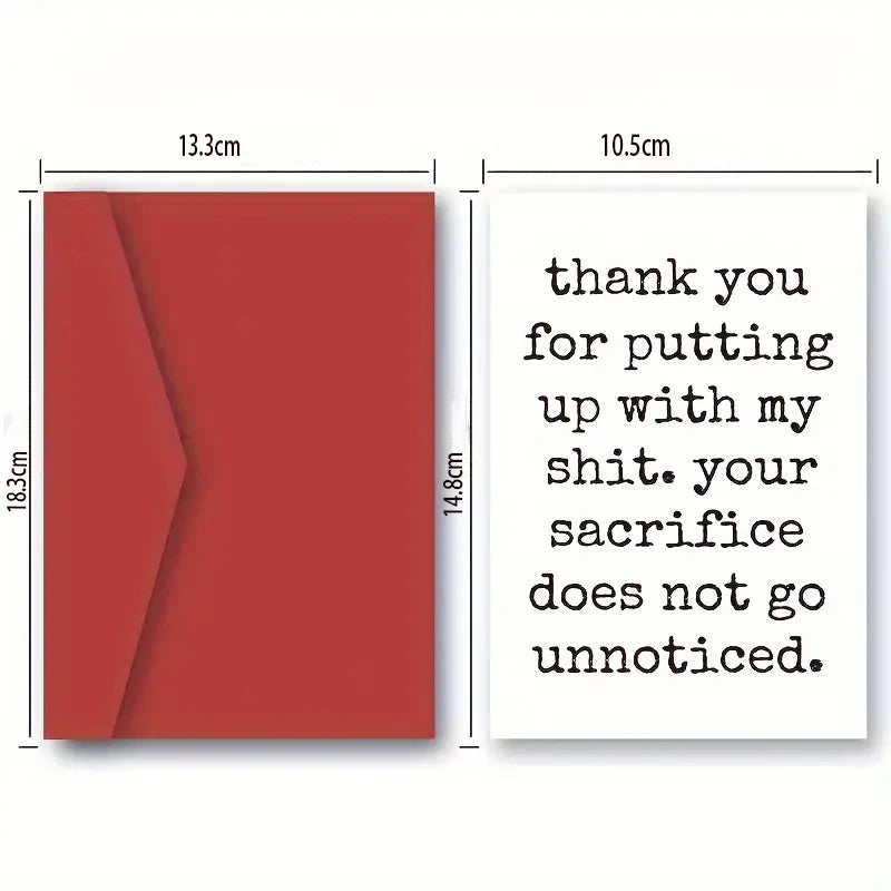 1pc Humor Anniversary Card Cool Card With Envelope featuring a funny message on the inside and a matching envelope.