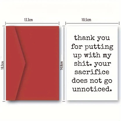 1pc Humor Anniversary Card Cool Card With Envelope featuring a funny message on the inside and a matching envelope.