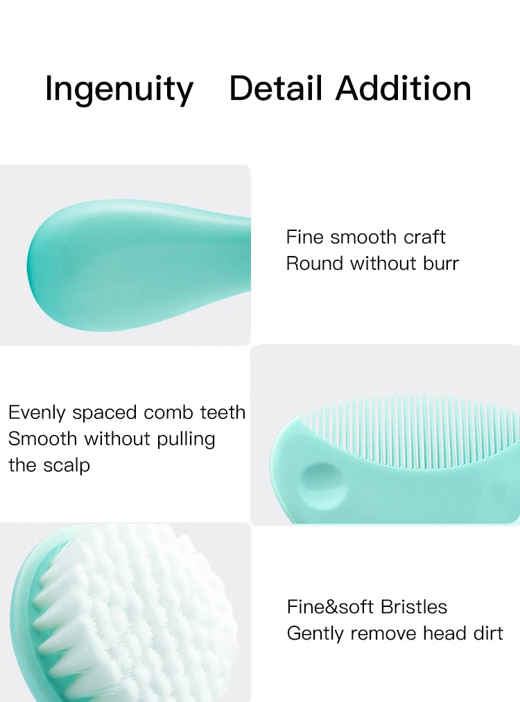 2-in-1 Infant Care Baby Comb & Brush Set - HYPERMALL