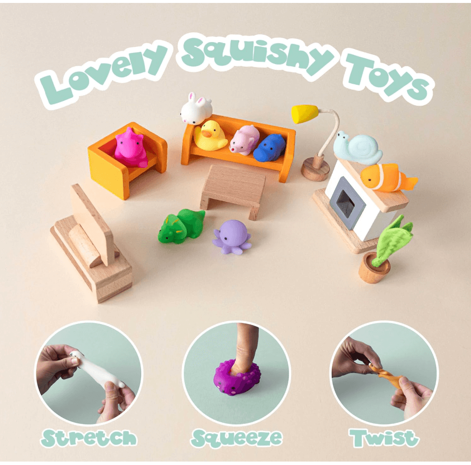 MONKY 40 Mochi Squishy Toys for Party Bag Fillers for Kids Unisex, Pack 40 Kids' Party Favours. Squishy Fidget Toys Pack, Pinata Filler Boys Girls. Return Gifts Birthday, Classroom Prizes Kawaii - HYPERMALL