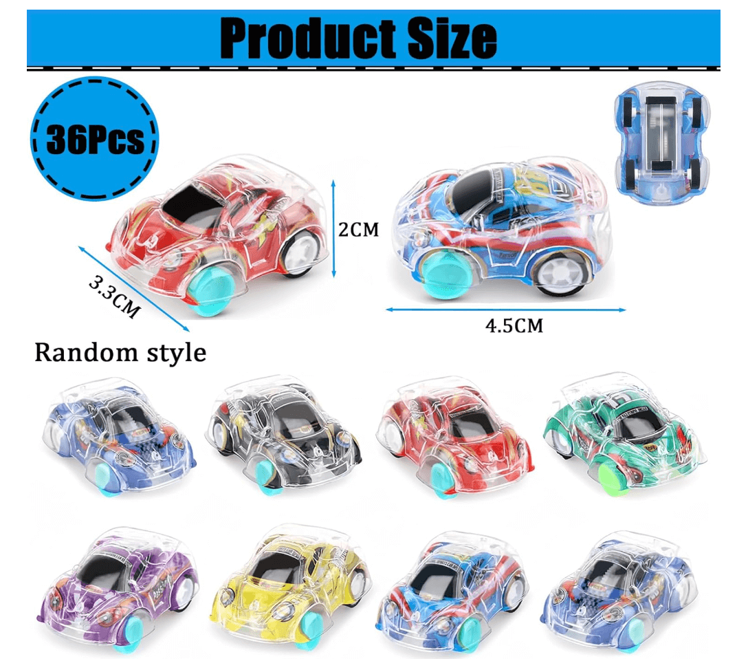 MONKY 36Pcs Small Pull Back Cars bulk Mini Toy Cars Party Bag Fillers for Kids,Mini Push and Go Car Toy Little Racing Cars for Toddlers Boys Girls 2+ Birthday Party Favours Return Gift,Filling Xmas Crackers - HYPERMALL