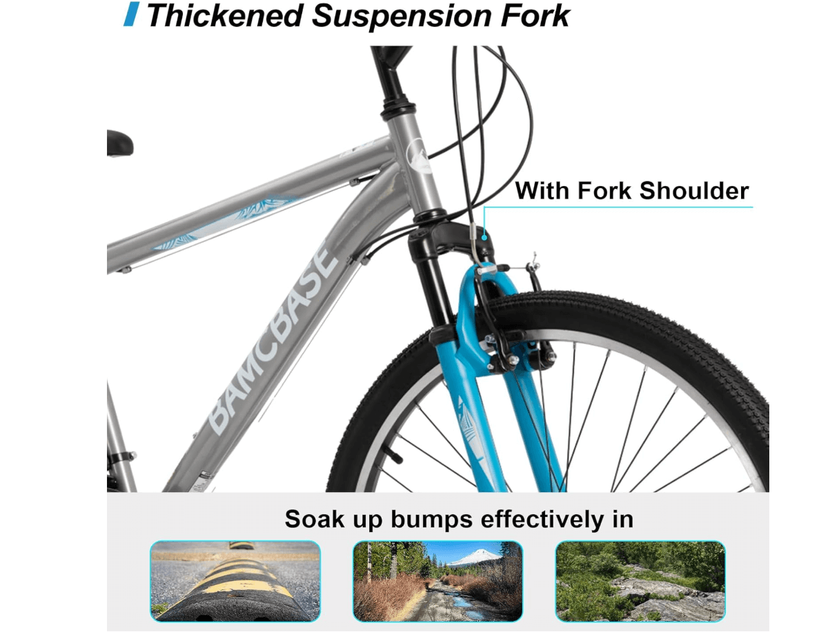 HILAND 26/27.5/29 Inch Adult Mountain Bike, 21 Speeds MTB for Mens Womens, High-Carbon Steel Frame, V Brake, Hardtail Mountain Bicycle for Adults - HYPERMALL