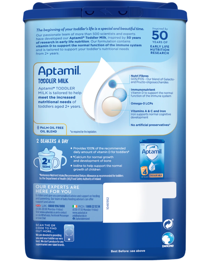 Aptamil 4 Toddler Milk 2+ Years 800g