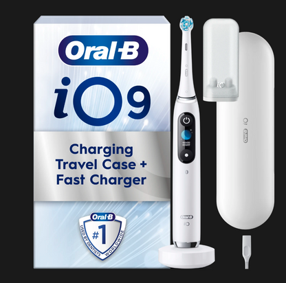 Oral-B iO9 Adult Electric Toothbrush App Connected with Charging Travel Case and Fast Charger