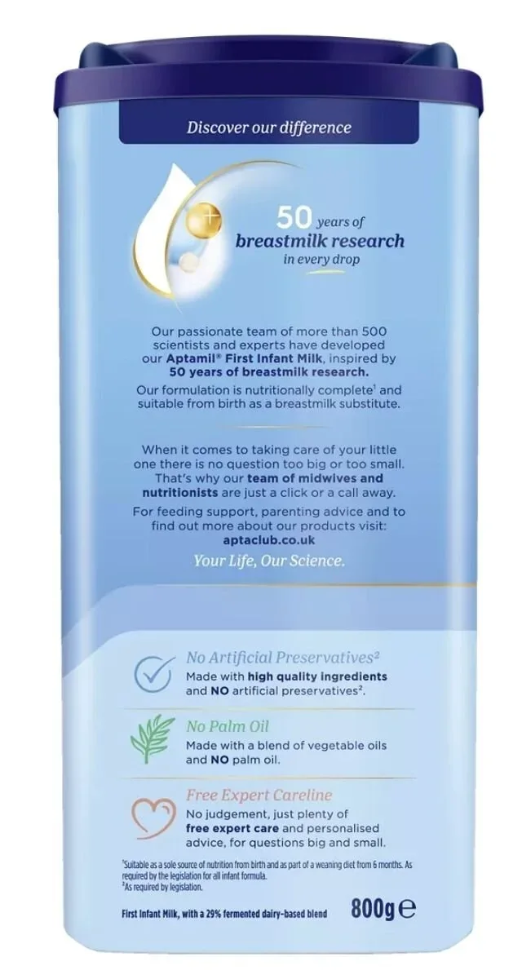 Aptamil 1 First Infant Milk Formula from Birth 800g