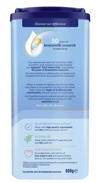 Aptamil 1 First Infant Milk Formula from Birth 800g