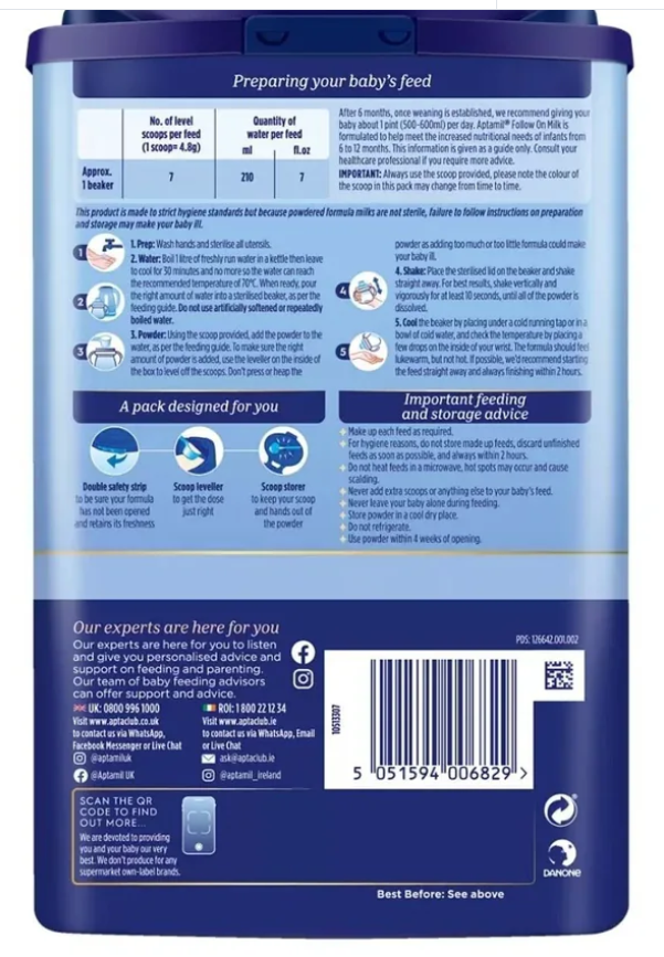 Aptamil 2 Follow On Milk Formula 6-12 months 800g
