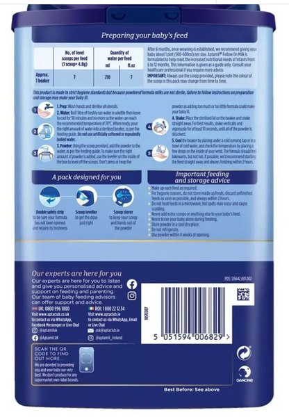 Aptamil 2 Follow On Milk Formula 6-12 months 800g