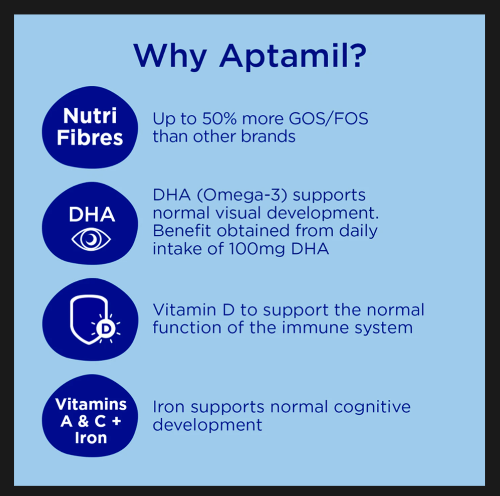 Aptamil Pre-Measured Tabs 2 Follow On Milk 6-12 Months 24 Sachets 576g - HYPERMALL