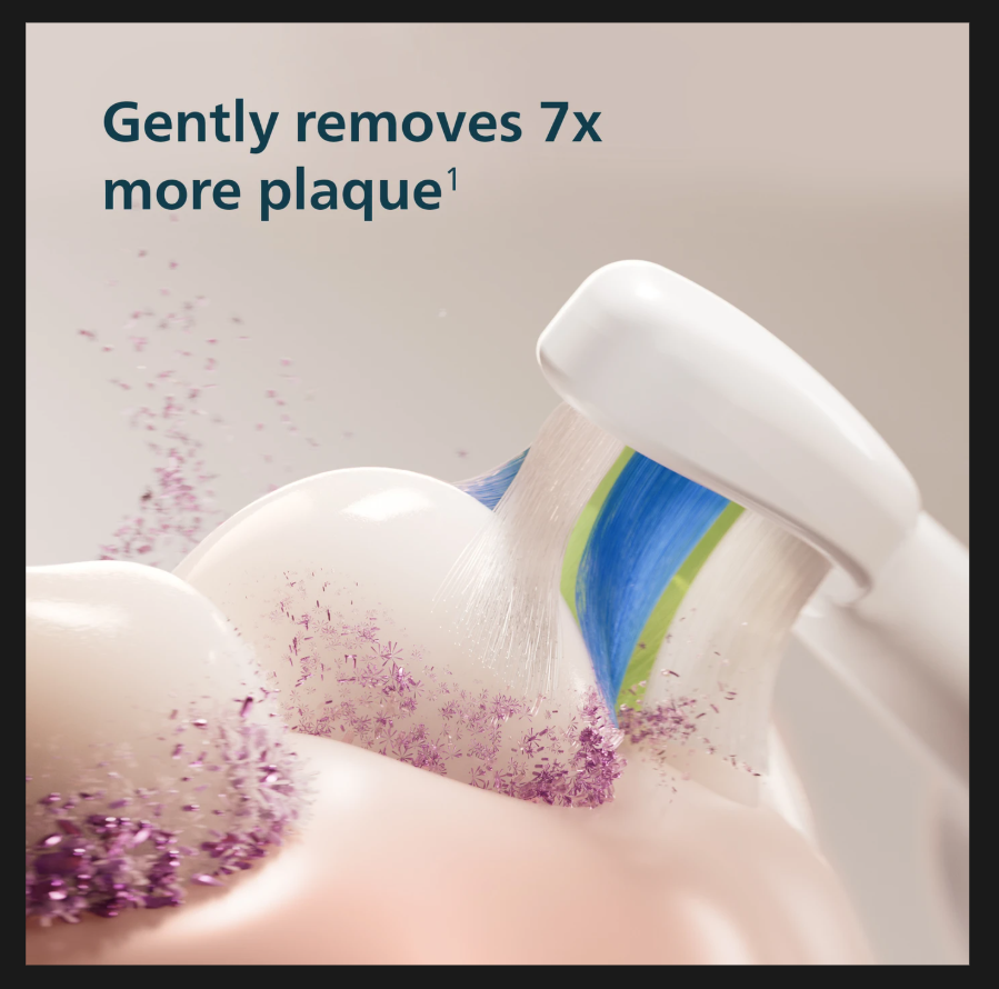 Philips Sonicare 5300 electric toothbrush gently removes 7x more plaque for an affordable electric toothbrush experience.