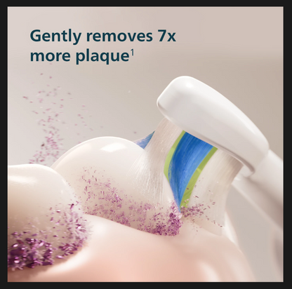 Philips Sonicare 5300 electric toothbrush gently removes 7x more plaque for an affordable electric toothbrush experience.
