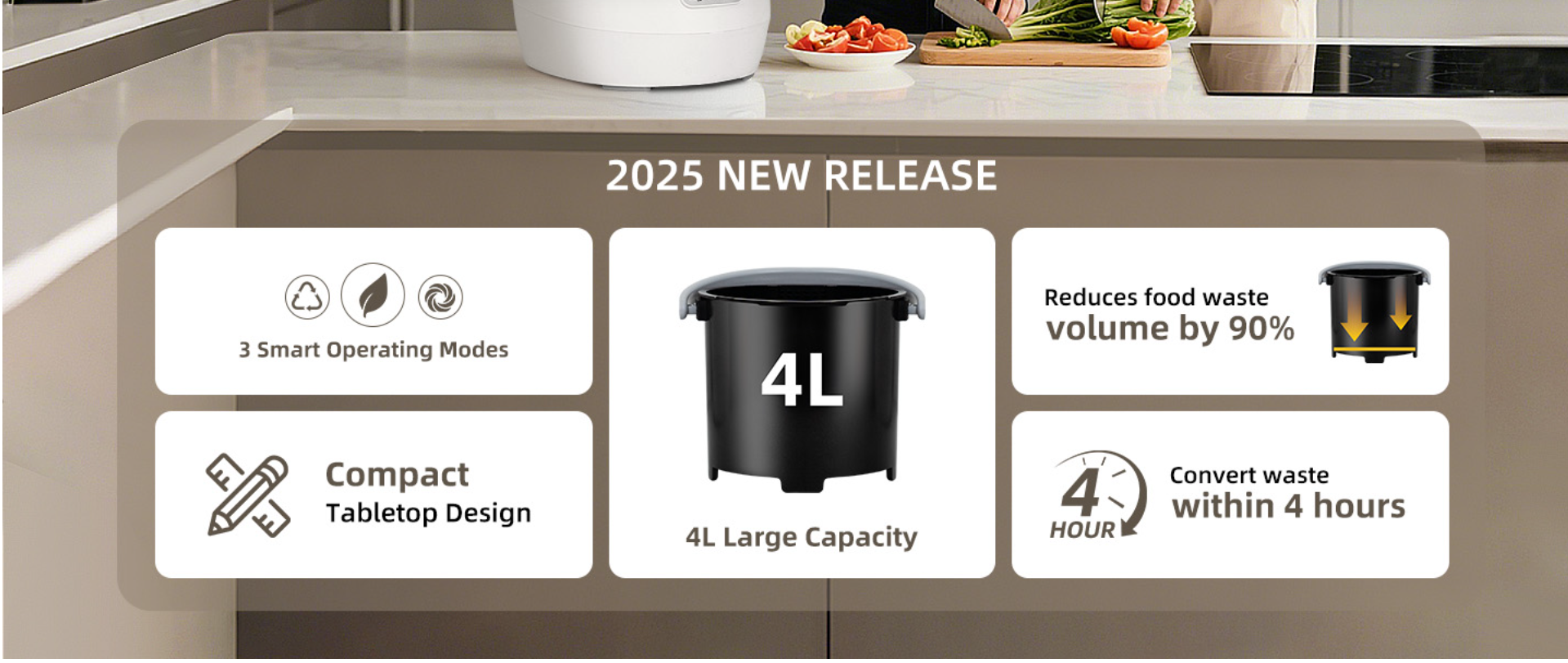 4L Electric Kitchen Composter and Food Waste Fertilizer Machine - HYPERMALL