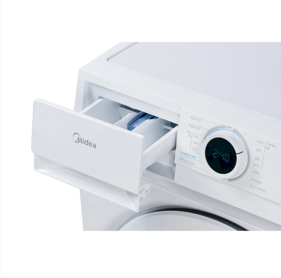 Midea MF100W70 7kg Freestanding Slimline Washing Machine - 1200rpm - White - D Rated