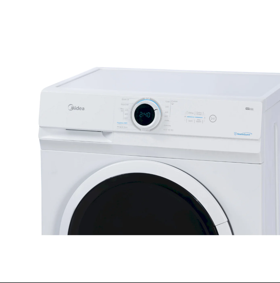 Midea MF100W70 7kg Freestanding Slimline Washing Machine - 1200rpm - White - D Rated