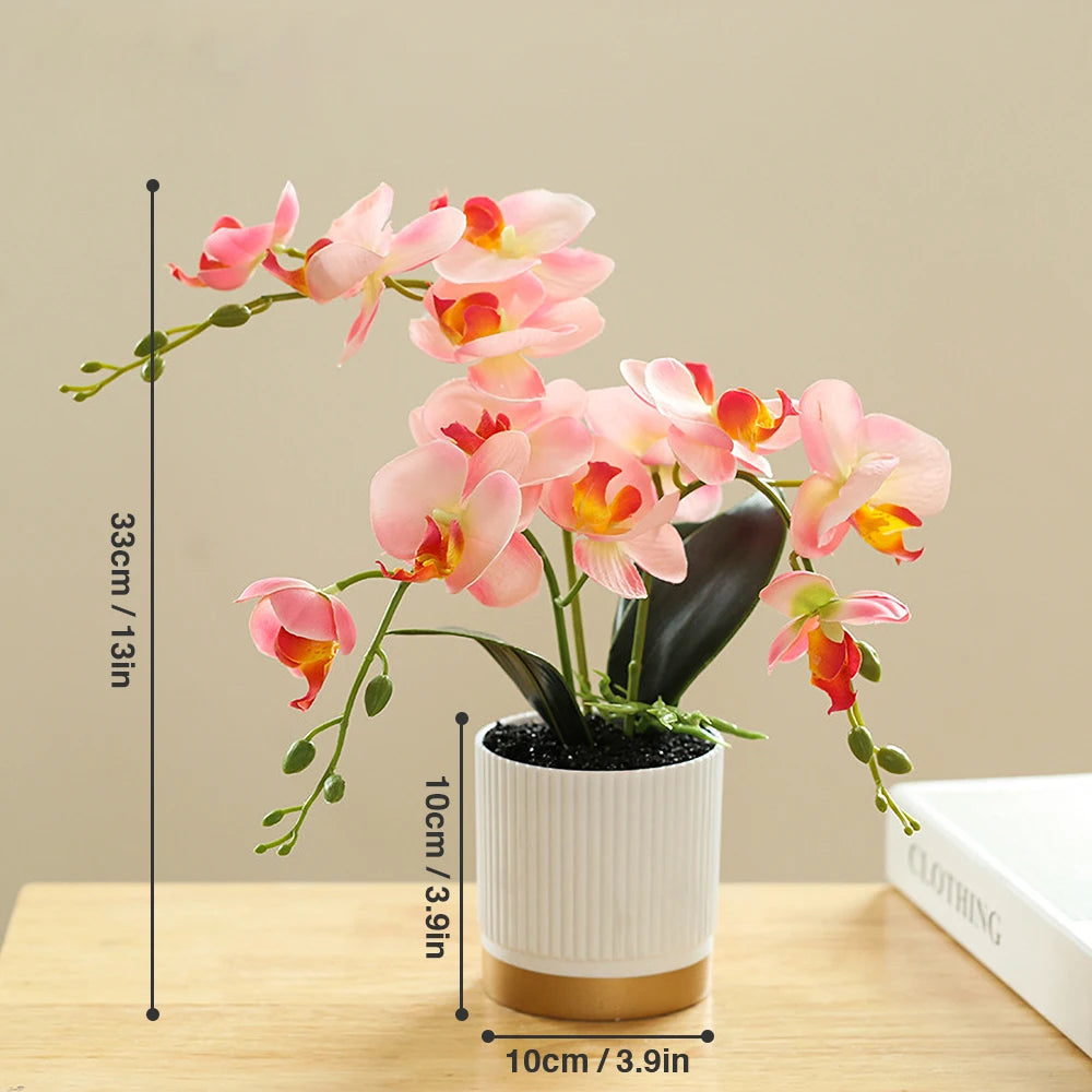 Artificial Phalaenopsis 33cm Artificial Faux Oceania Orchid Arrangement in ceramic pot