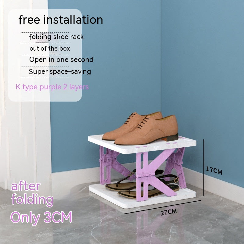Plastic Installation-free Shoe Rack Storage Shoe Rack Folding Shoe Cabinet - HYPERMALL