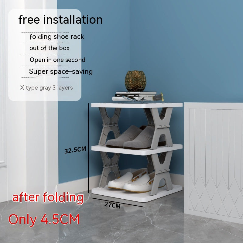 Plastic Installation-free Shoe Rack Storage Shoe Rack Folding Shoe Cabinet - HYPERMALL