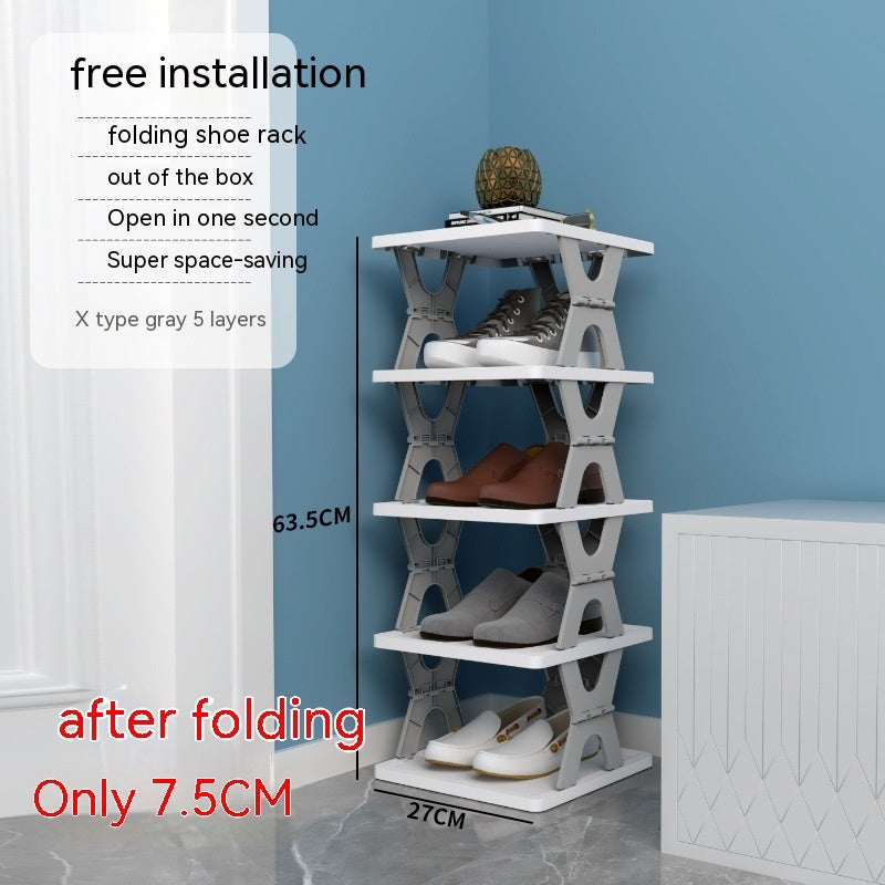 Plastic Installation-free Shoe Rack Storage Shoe Rack Folding Shoe Cabinet - HYPERMALL