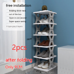 Plastic Installation-free Shoe Rack Storage Shoe Rack Folding Shoe Cabinet - HYPERMALL