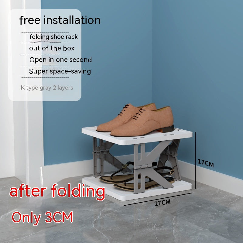 Plastic Installation-free Shoe Rack Storage Shoe Rack Folding Shoe Cabinet - HYPERMALL