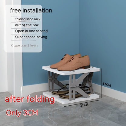 Plastic Installation-free Shoe Rack Storage Shoe Rack Folding Shoe Cabinet - HYPERMALL