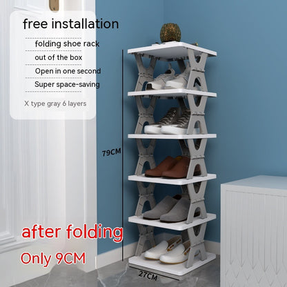 Plastic Installation-free Shoe Rack Storage Shoe Rack Folding Shoe Cabinet - HYPERMALL
