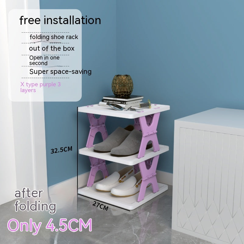 Plastic Installation-free Shoe Rack Storage Shoe Rack Folding Shoe Cabinet - HYPERMALL