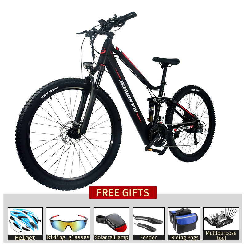 Electric Bike Off-Road Bicycle with free gifts including helmet, glasses, and riding bags