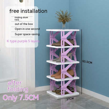 Plastic Installation-free Shoe Rack Storage Shoe Rack Folding Shoe Cabinet - HYPERMALL